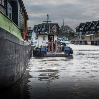Dutch barge towing
